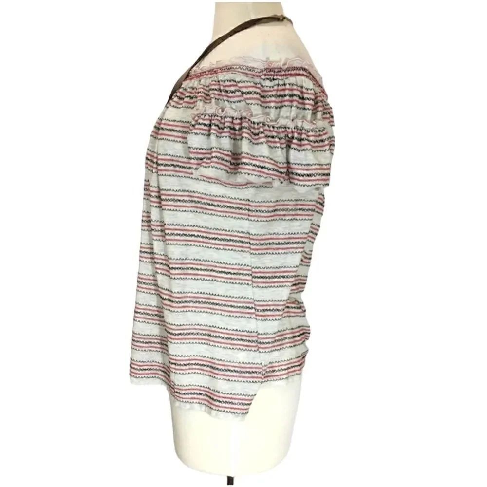 Max Studio Off The Shoulder Striped Top Size Medium - Picture 3 of 6